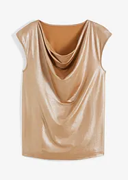 Top lucido con scollatura a cascata, bonprix