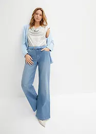 Top lucido con scollatura a cascata, bonprix