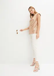 Top lucido con scollatura a cascata, bonprix