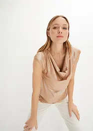 Top lucido con scollatura a cascata, bonprix