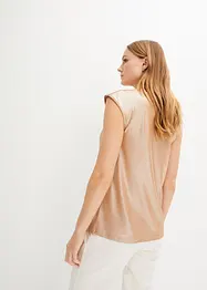 Top lucido con scollatura a cascata, bonprix