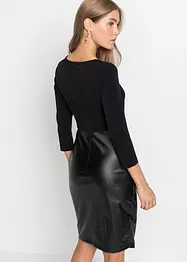 Abito in similpelle con corpino in jersey, bonprix