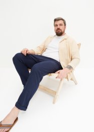 Pantaloni chino in misto lino con elastico in vita regular fit, straight, bonprix
