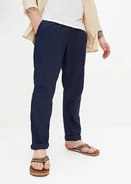 Pantaloni chino in misto lino con elastico in vita regular fit, straight, bonprix