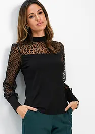 Maglia a maniche lunghe in misto viscosa morbido, bonprix