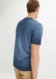 Maglia serafino a maniche corte  in puro cotone biologico effetto lavato, bonprix