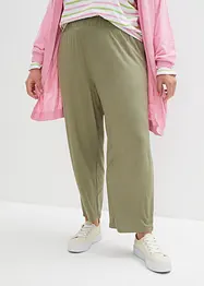 Pantaloni in jersey cropped a palazzo con cinta comoda, vita alta (pacco da 2), bonprix