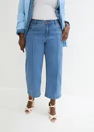 Jeans cropped wide leg, a vita media, bonprix