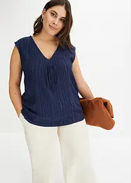 Top con ricami traforati, bonprix