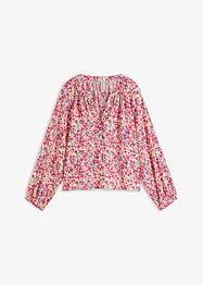 Blusa floreale in viscosa operata, bonprix