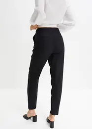 Pantaloni cropped in misto lino e viscosa, vita alta, bonprix