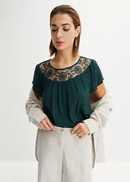 Blusa con pizzo, bonprix