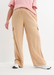 Pantaloni cargo larghi a vita alta con elastico in vita, bpc bonprix collection