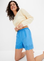 Pantaloni pigiama corti con ricami traforati (pacco da 2), bpc bonprix collection