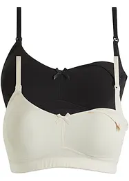 Reggiseno t-shirt allattamento senza ferretto con cotone biologico (pacco da 2), bpc bonprix collection - Nice Size