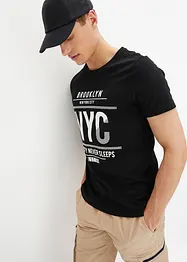 T-shirt in cotone biologico, slim fit, bonprix