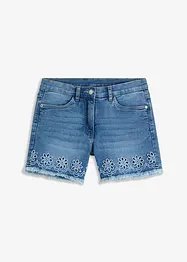 Shorts di jeans con ricami traforati, bonprix