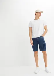 Bermuda cargo in jeans di cotone biologico, relaxed fit, RAINBOW