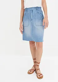 Gonna di jeans elasticizzata a vita alta, bonprix