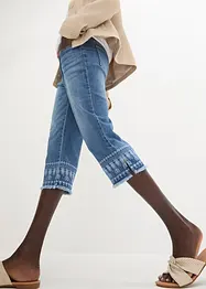 Jeans capri con ricami, bonprix