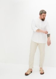 Pantaloni con elastico in vita in misto lino loose fit, tapered, bpc bonprix collection