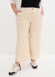 Pantaloni cropped in twill a vita alta, bpc bonprix collection
