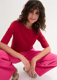 Maglia a mezze maniche con scollo a barca con cotone biologico, bonprix