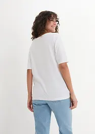 Maglia a mezze maniche con scollo a barca con cotone biologico, bonprix