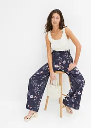 Pantaloni di jersey in crêpe con fantasia floreale, bonprix