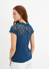 Maglia con pizzo in viscosa sostenibile, bonprix