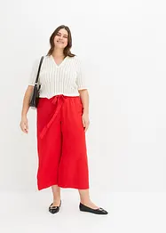 Pantaloni culotte con elastico in vita e risvolto, bonprix