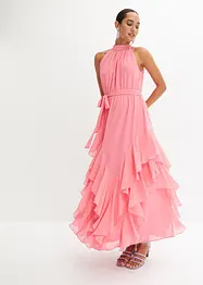 Abito in chiffon con volant, bonprix
