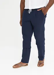 Pantaloni in misto lino con elastico in vita regular fit, straight, bonprix