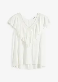 Maglia con pizzo e volant, bonprix