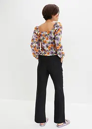 Pantaloni in misto lino viscosa,  vita alta, bonprix