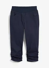 Pantaloni capri di misto cotone con cinta comoda, bonprix