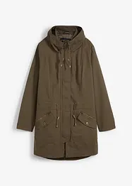 Parka corto in cotone sciancrato a collo alto, bonprix