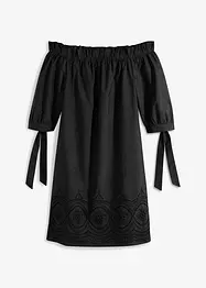 Abito con spalle scoperte con ricamo traforato, bonprix