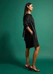 Abito con spalle scoperte con ricamo traforato, bonprix