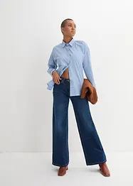 Jeans elasticizzati wide leg, a vita media, bonprix