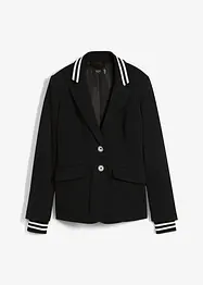 Blazer in jersey di cotone con dettagli a righe, bonprix