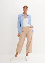 Pantaloni cropped in misto lino leggero, bonprix