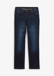 Jeans straight in cotone con cinta comoda, vita media, bonprix