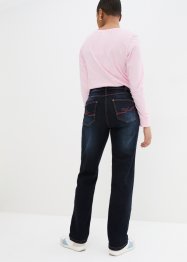 Jeans straight elasticizzati in cotone, vita media, bonprix