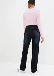 Jeans straight in cotone con cinta comoda, vita media, bonprix