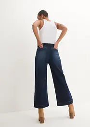 Jeans wide leg cropped con cinta comoda, vita alta, bonprix