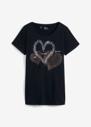 T-shirt in cotone con cuore, bonprix