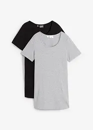 T-shirt lunga basic (pacco da 2), bonprix