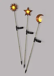 Decorazione solare da giardino sole, luna, stella (set 3 pezzi), bonprix