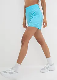 Shorts sportivi con cinta smock, ad asciugatura rapida, bonprix